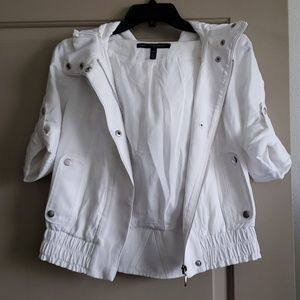 WHBM White Hooded Summer Jacket